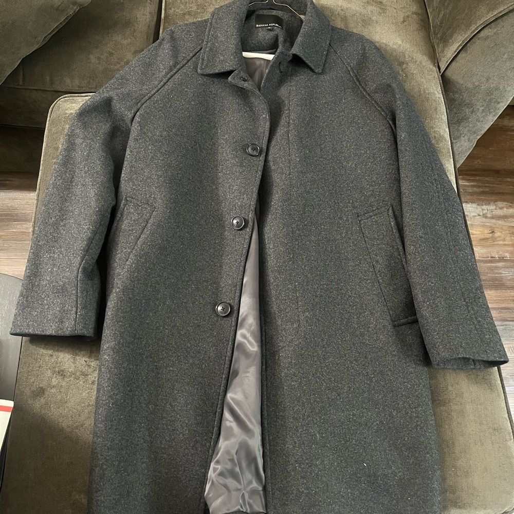 Banana Republic Italian Melton Wool Car Coat Dark Gray size M